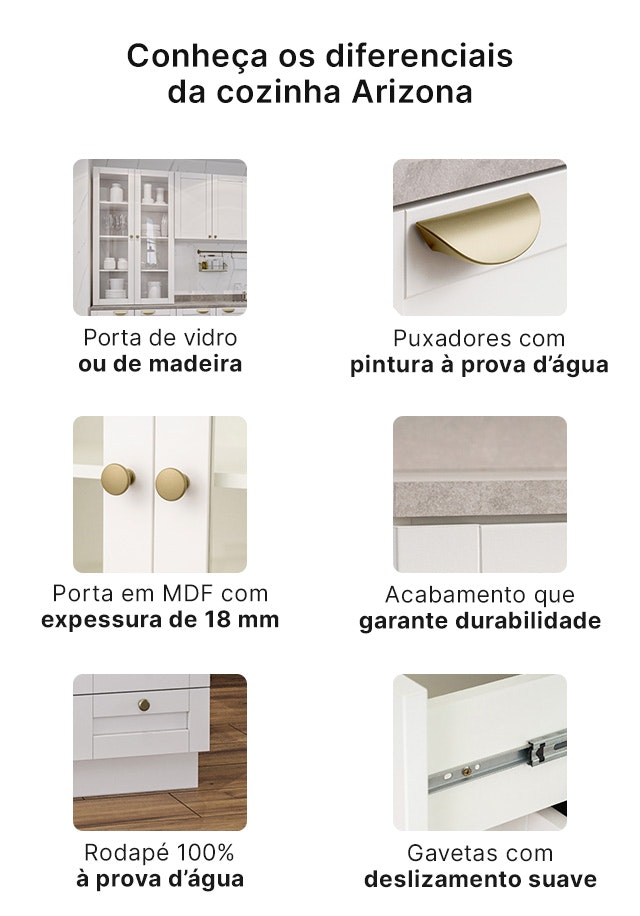 Diferenciais LP cozinha Arizona CabeCasa
