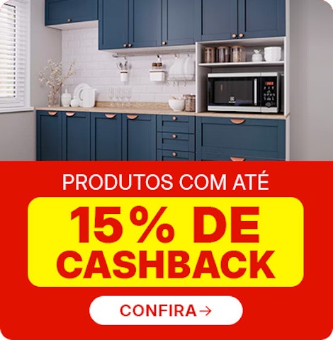 Produtos com até 15% de cashback