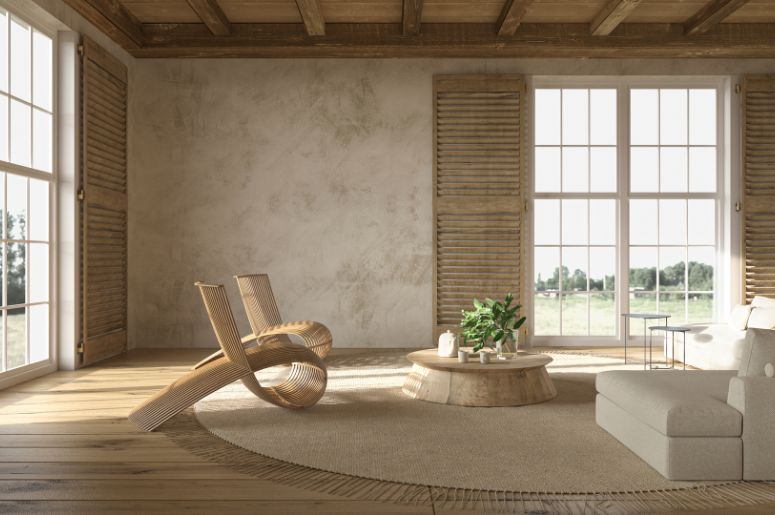 sala com janelas grandes