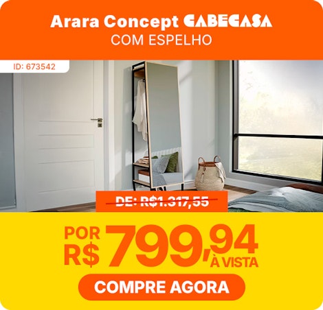 Arara com Espelho Concept Cabecasa Madeiramadeira Vermont/Preto