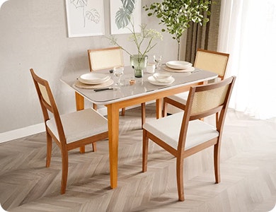 Sala de Jantar com produtos CabeCasa.