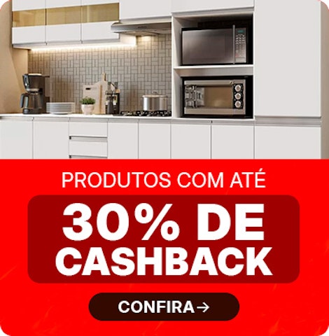 Produtos com até 30% de CASHBACK, aproveite.