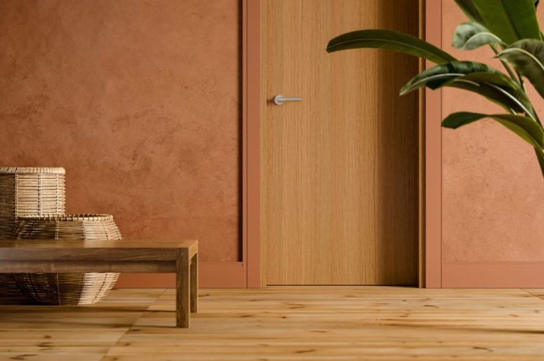 sala decorada com rodapé