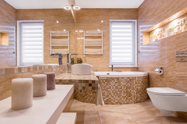 pastilhas mescladas com a decoração