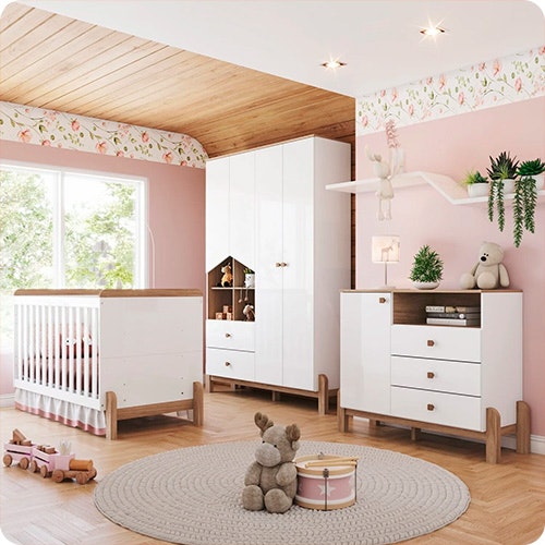 Confira todas as opções de produtos da MadeiraMadeira: Quarto de Bebê completo