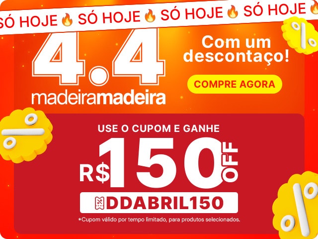 4.4 MadeiraMadeira: use o cupom e garanta R$150 OFF em produtos selecionados.