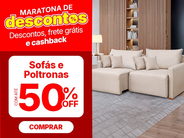 Maratona de Descontos: Salas e Poltronas com até 50% OFF.