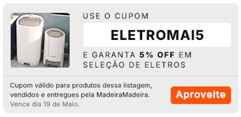 Use o cupom ELETROMAI5 e garanta 5% OFF