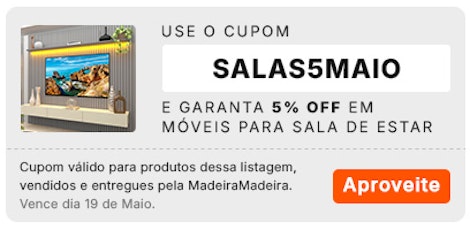 Use o cupom SALAS5MAIO e garanta 5% OFF