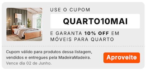 Use o cupom QUARTO10MAI e garanta descontos exclusivos. Válido para produtos selecionados, até o dia 02/06.