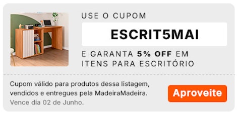 Use o cupom ESCRIT5MAI e garanta descontos exclusivos. Válido para produtos selecionados, até o dia 02/06.
