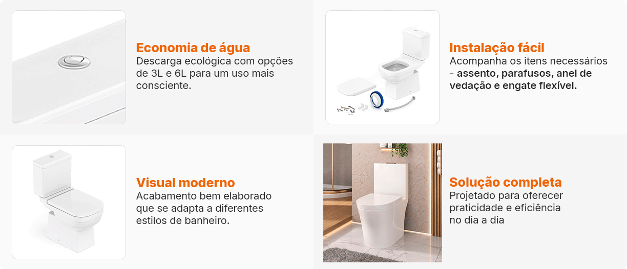 Confira os diferenciais dos vasos sanitários vendidos aqui na MadeiraMadeira.