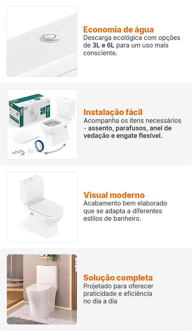 Confira os diferenciais dos vasos sanitários vendidos aqui na MadeiraMadeira.