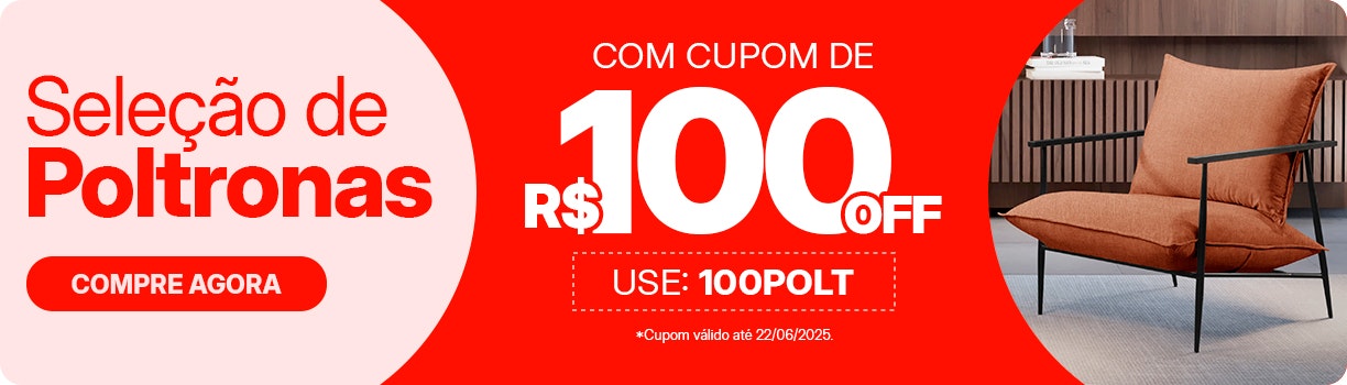 Sofás e Poltronas com cupom de R$100 OFF