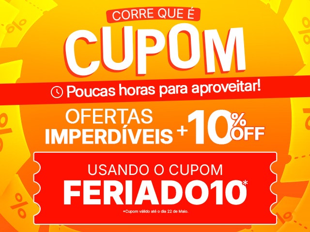Correr que é CUPOM: ofertas imperdíveis + 10% OFF usando o cupom FERIADO10, compre agora.