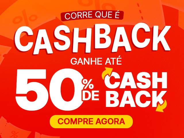 Corre que é CASHBACK: ganhe até 50% de CASHBACK, compre agora!