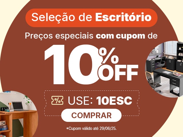 Seleção de Escritório com cupom de 10% OFF, use 10ESC e aproveite.