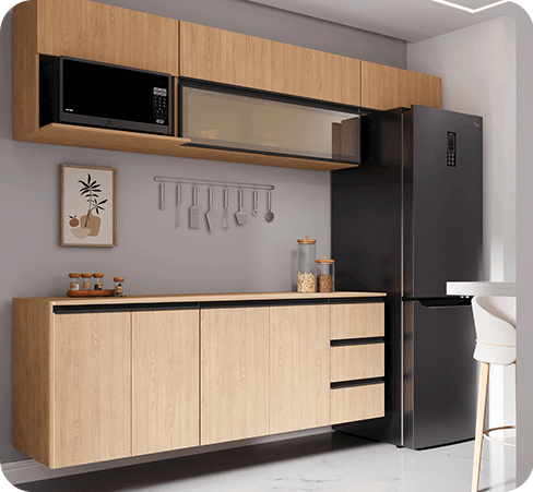 Linha Nara CabeCasa: A Cozinha Nara é o novo lançamento CabeCasa. A linha modular que se adapta perfeitamente ao seu estilo de vida, seja ele agitado ou sereno, e ao tamanho do seu ambiente, do compacto ao amplo.
