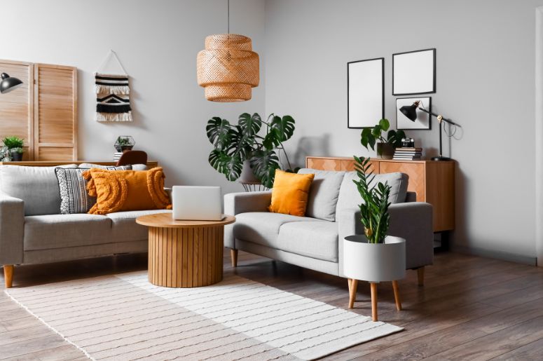Sala com decoração escandinava