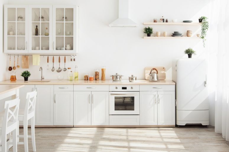 Cozinha com decoração escandinava