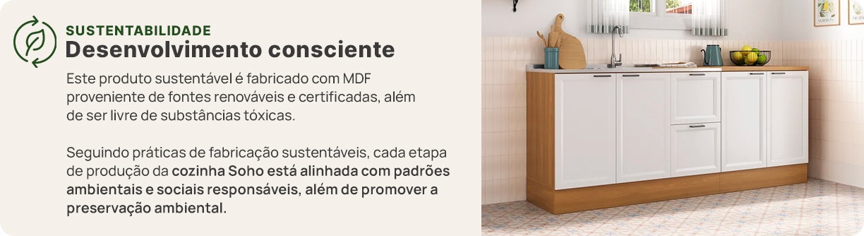 Cozinha soho sustentabilidade desk