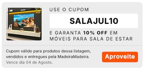 Cupom para Sala: 10% OFF usando SALAJUL10
