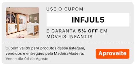 Cupom para Móveis Infantis: 5% OFF usando INFJUL5