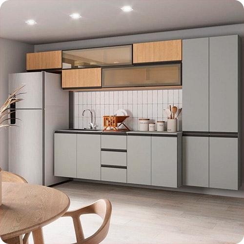 Cozinha Modular Nara: lançamento da marca CabeCasa, fabricação própria MadeiraMadeira.