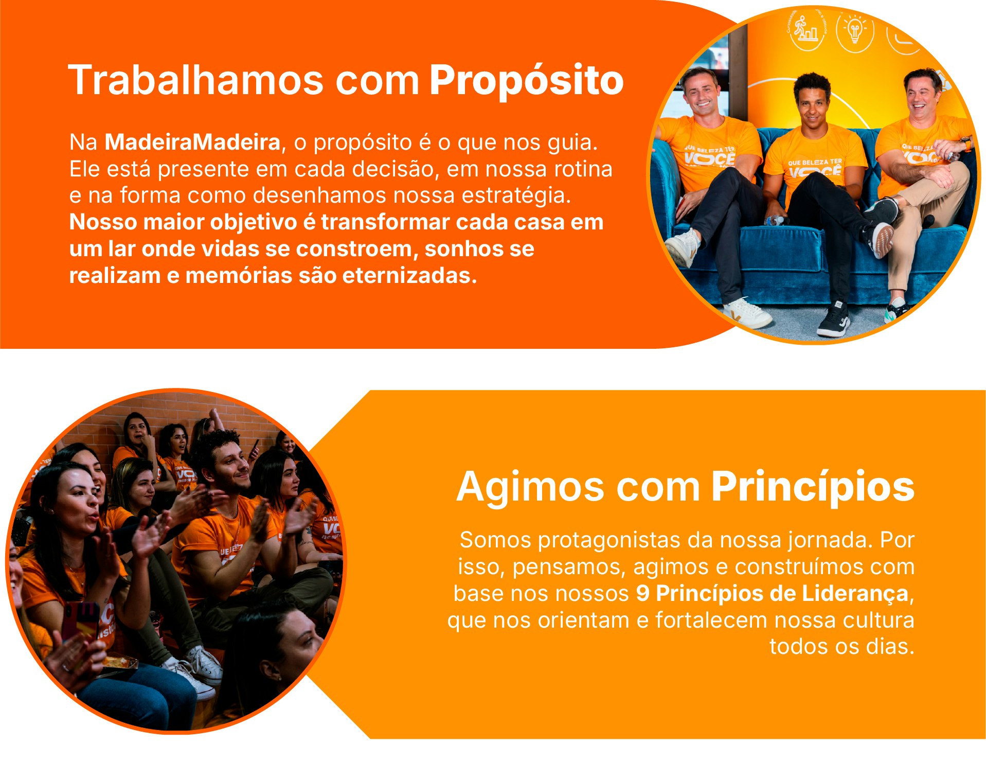 Trabalhamos com propósito e Agimos com Princípios