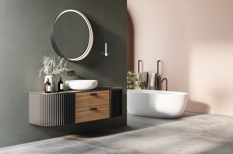 Banheiro com decoração moderna