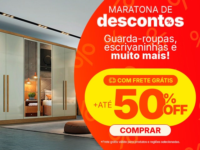 Maratona de Descontos: Guarda-roupas, escrivaninhas e muito mais! Com Frete grátis + até 50% OFF, compre agora.