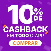 10% de CASHBACK em todo o APP, aproveite!
