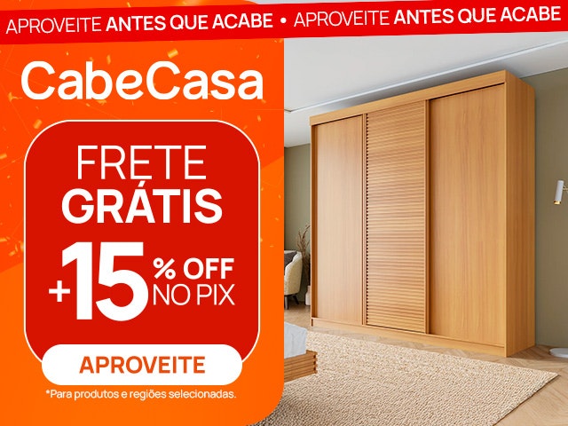 CabeCasa com desconto de 15% OFF NO PIX. Encontre seu móvel agora mesmo.