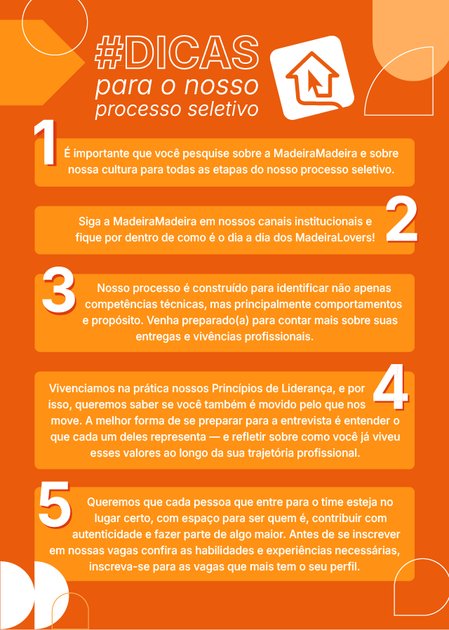 Dicas para o nosso processo seletivo