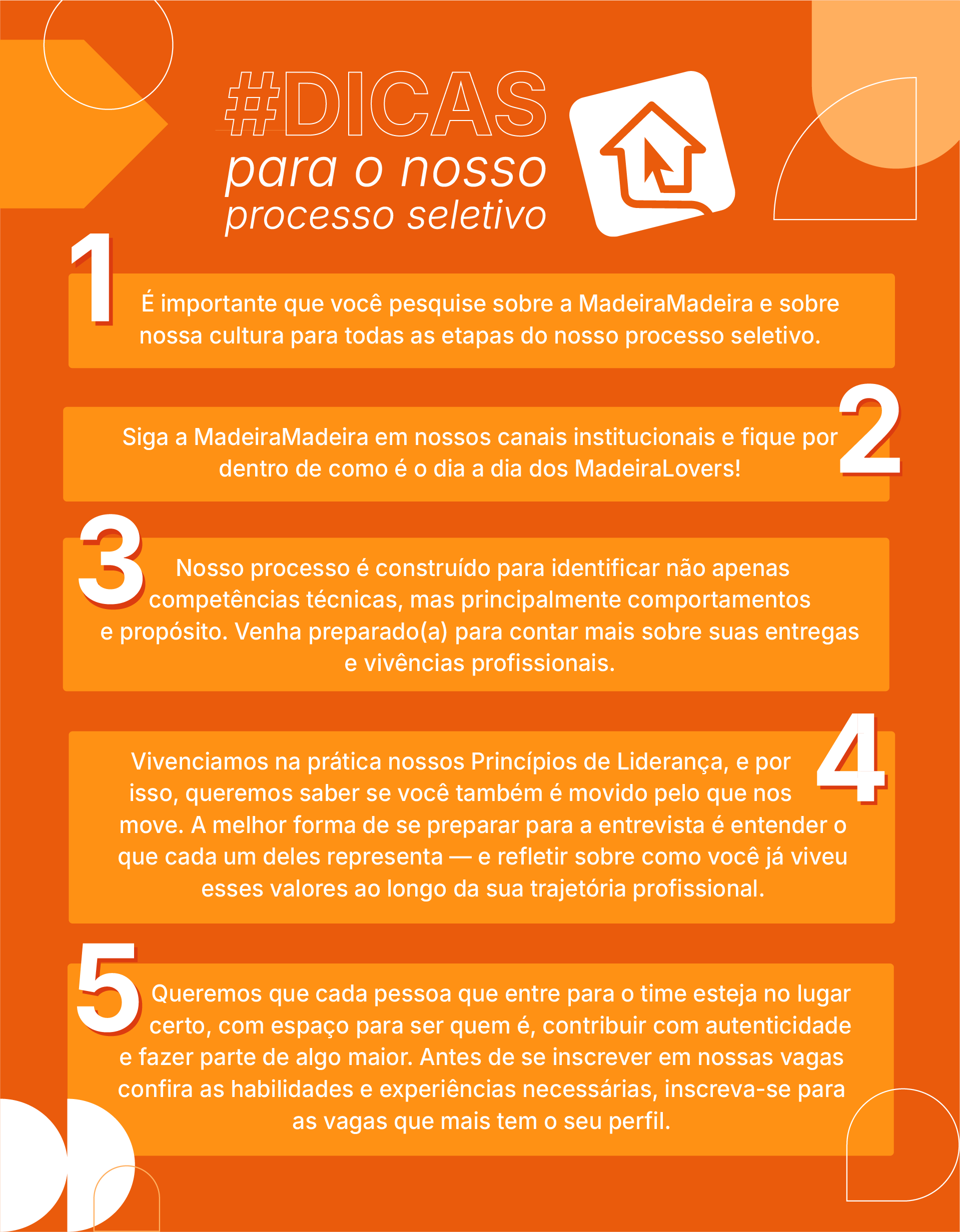 Dicas para o nosso processo seletivo