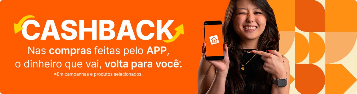Cashback: nas compras feitas pelo APP, o dinheiro que vai, volta para você.