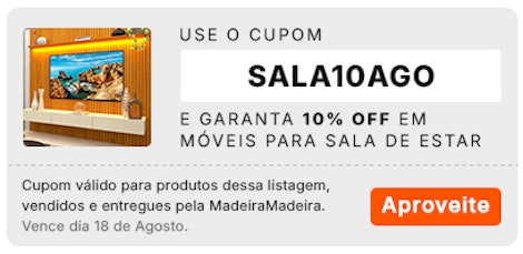 Sala de Estar com cupom de 10% de desconto, aproveite