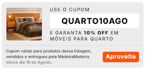 Quarto com cupom de 10% de desconto, aproveite