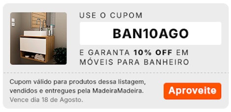 Banheiro com cupom de 10% OFF