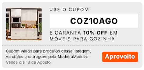 Cozinha com cupom de 10% OFF, aproveite