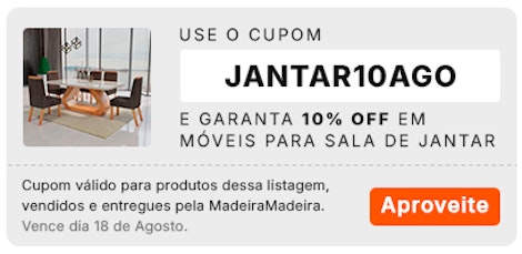 Jantar com cupom de 10% OFF, confira