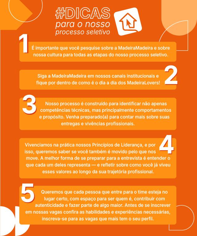 Dicas para o nosso processo seletivo
