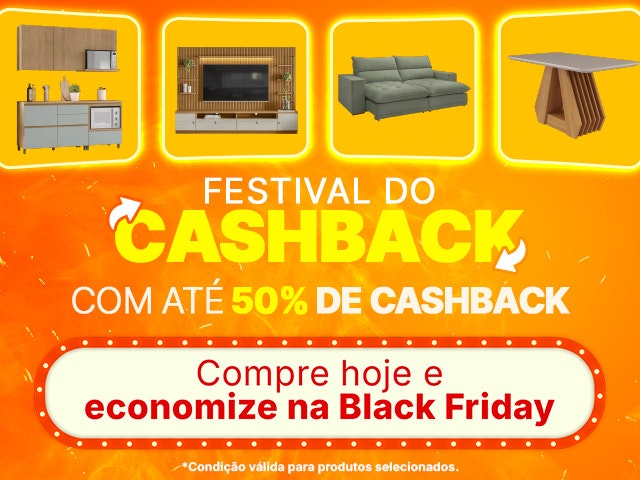 Festival do Cashback: até 50% de volta para próxima compra