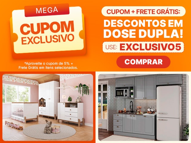 Cupom + Frete Grátis: descontos em dose dupla!