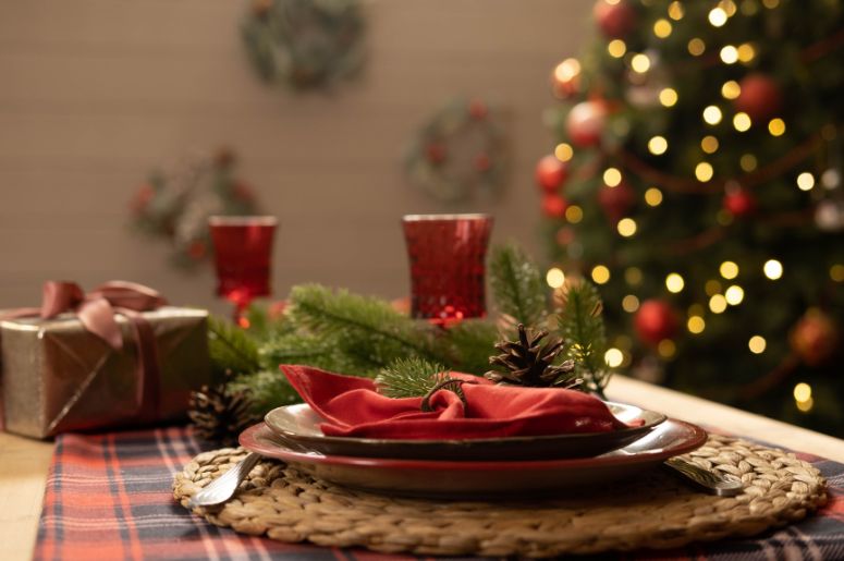 Mesa de Natal decorada