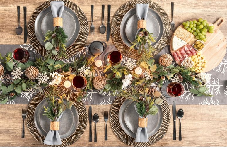 mesa posta de Natal