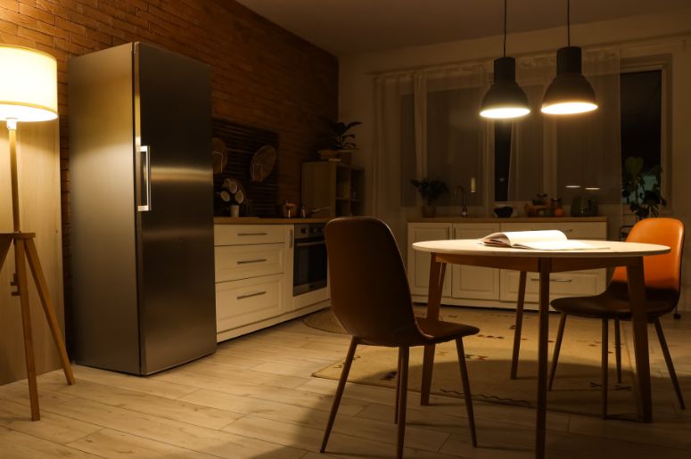 Apartamento com mesa redonda