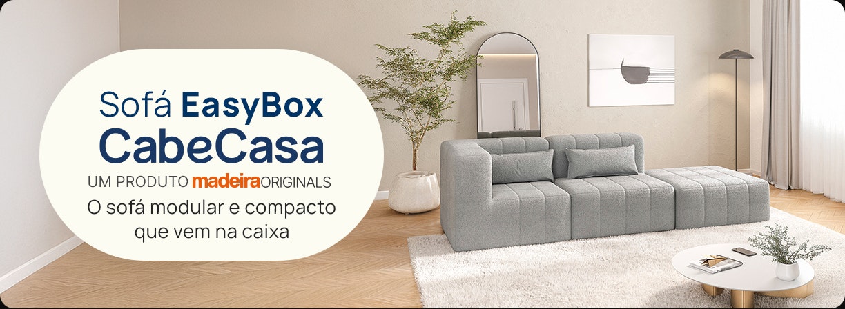 o sofa modular e compacto na caixa