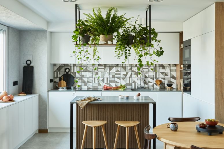 Cozinha com revestimento 3D