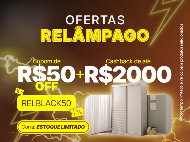 Oferta relâmpago com cashback e cupom. Mobile